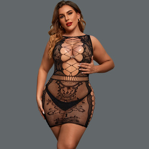 Robe en filet de <span class=keywords><strong>grande</strong></span> <span class=keywords><strong>taille</strong></span> <span class=keywords><strong>Bodystocking</strong></span> Plump Ladies Sexy Mature Lingerie Big Size Sexy Underwear - Product Image 3