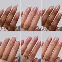 Faux ongles carrés courts BTArtbox pour mariage, en gel souple de haute qualité, motif floral 3D, roses, à presser, vente en gros en vrac