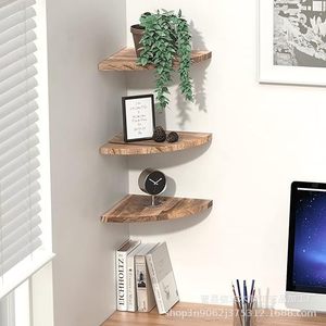 Wooden Wall Mounted Corner <b>Shelf</b> Floating Polygonal Multipurpose Durable For Living Room <b>Bedroom</b> - Product Image 1