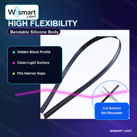 Kit de bande lumineuse LED RGB USB pour l'intérieur de la voiture, avec télécommande via application, synchronisation musicale, pour la décoration du tableau de bord et des portes