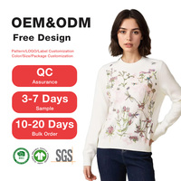 Pull en laine 100% brodé de fleurs vintage |   Pull en tricot 3D à fleurs Heavy Craft |   Pull-over d'hiver élégant, personnalisé, de luxe et haut de gamme