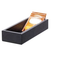 Laqué noir mat sachets de thé en bois plateau