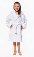 Peignoir pour enfant en coton turc 100% blanc à capuche
