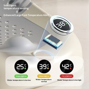 <span class=keywords><strong>Support</strong></span> de <span class=keywords><strong>bain</strong></span> antidérapant en plastique pour bébé, avec affichage de la température, pour nouveau-né (position assise/allongée) - Product Image 3