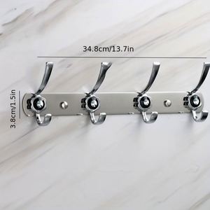 Multifunctional Stainless Steel Eco-Friendly Wall Mounted Row <b>Hooks</b> <b>Towel</b> <b>Hooks</b> Clothes Bathroom Kitchen Seamless Nail-Free Coat - Product Image 5