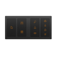 Interrupteur intelligent Laffey 1/2 Gang en aluminium KNX, interrupteur mural 4 voies standard britannique, 2/3/4/5 boutons connectés, couleur noir, blanc, champagne