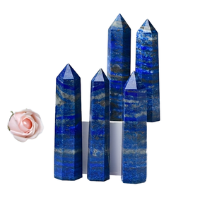 Torre de Cristal de Lapislázuli Natural al por Mayor, Obelisco Hexagonal Pulido de Piedra Preciosa para Meditación Reiki y Decoración del Hogar - Product Image 4