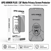 APEI 28 °   Protection d'écran anti-espion mate pour iPhone 18~11 Pro Max Plus, verre trempé anti-reflet 9H haute teneur en aluminium