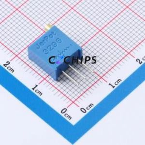 ตัวต้านทาน/โพเทนชิโอมิเตอร์แบบปรับได้สำหรับ3296W-1-105ผ่านชิ้นส่วนรู (THT)-3P, ตัวต้านทาน9.5x4.9มม. 10% 1mOhm 500 250mw ppm. - Product Image 1