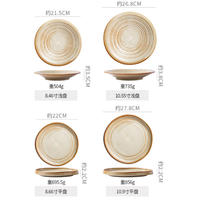 Assiette et bol à soupe ronds en céramique minimaliste japonaise, en porcelaine fine, compatibles micro-ondes, pour le camping