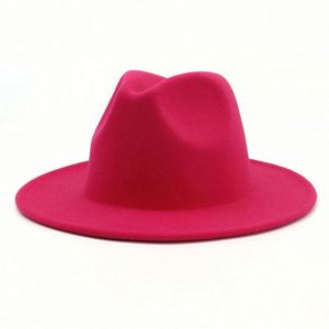 Sombrero Fedora Unisex de Ala Ancha de Fieltro de Lana Sintética Personalizado de Alta Calidad para Venta al por Mayor con Bordado 3D para Deportes - Product Image 2