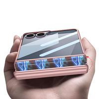 Coque GKK pour Samsung Z Flip 5 6 7 Flip 8, charnière magnétique PC, protection 360° avec verre pour Z Flip 7 8
