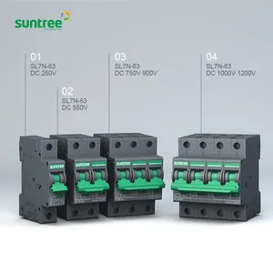 Solar PV Power Circuit Breaker DC 800 1000Volt 2 Pole 3 pole MCB CE IEC Certificate