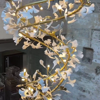 Pendentif en céramique de luxe ANNO en forme de feuilles de Ginkgo pour la décoration intérieure du Moyen-Orient