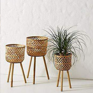 Paniers de rangement en bambou rustiques PPB-01 multifonctions écologiques faites à la main - Product Image 3