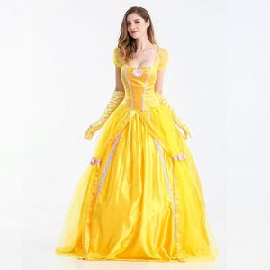 Nueva moda mujer Halloween niñas Cosplay princesa Bale <span class=keywords><strong>La</strong></span> Bella <span class=keywords><strong>y</strong></span> <span class=keywords><strong>La</strong></span> <span class=keywords><strong>Bestia</strong></span> club nocturno <span class=keywords><strong>reina</strong></span> vestido largo disfraces fiesta vestidos - Product Image 3