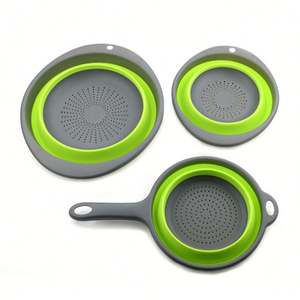 ตะกร้าซิลิโคนใส่ผักผลไม้พับได้กระชอนพับได้สำหรับล้างผักออกแบบโลโก้ได้ตามต้องการ - Product Image 1