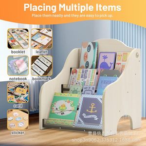 Wooden Greeting Card Display Rack 3 Tier <b>Desktop</b> <b>Shelf</b> For Cards And Books Natural Wood Color - Product Image 3