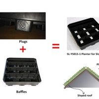 Système de jardinage sur toit auto-arrosant en PP, noir et vert, avec plateau modulaire étanche pour toiture végétale