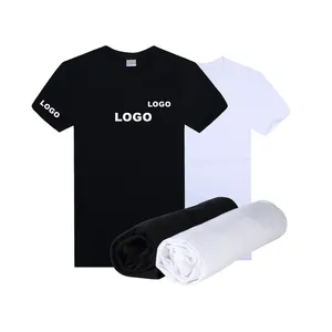 Atacado fabricante barato oem moda homens personalizado impresso oem camiseta em massa preto e branco