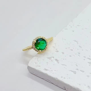 High Quality Classic Round Colorful Stone <b>Rings</b> for Women Crystal Zircon Micro Paved Wedding Band Engagement Jewelry Gift - Product Image 4