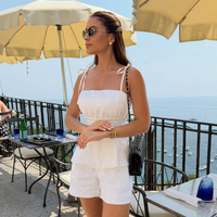 Ensemble haut à bretelles et short pour femme, Nouvelle collection Printemps-Été 2026, Taille cintrée, Bretelles, Ensemble deux pièces short sans bretelles