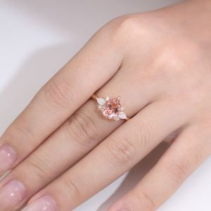 Offre Spéciale 3 Carat Alexandrite Gemstone Ring Poire Cut Lab Grown Gemstone Ring Hand Make 18k Gold Alexandrite Wedding Ring Women - Product Image 1