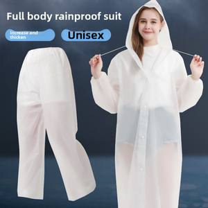 Ensemble <span class=keywords><strong>de</strong></span> ponchos <span class=keywords><strong>de</strong></span> <span class=keywords><strong>pluie</strong></span> jetables en EVA, longs, intégraux, anti-tempête, pour hommes et femmes, taille standard, transparents, portables, épaissis - Product Image 5