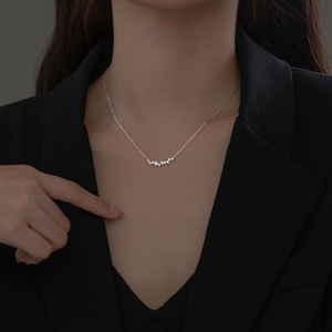 Grosir mode 925 perak murni kalung berlian perhiasan baris zirkon 18K kalung berlapis emas untuk wanita - Product Image 3