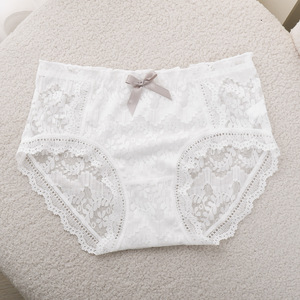 Braguitas de Encaje Sexy al por Mayor con Lazo y Logotipo en la Cintura, Transpirables, de Tiro Medio, para Uso Diario, para Mujeres Jóvenes - Product Image 5