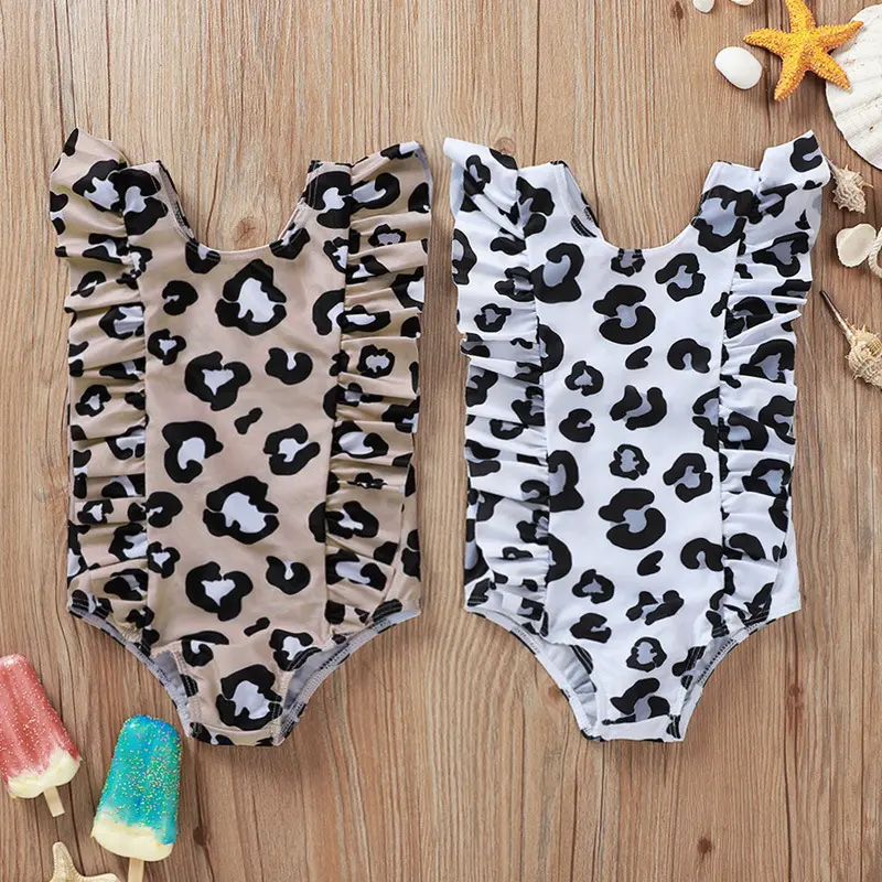 Baby Girl Bade bekleidung Summer Leopard Printed Bikini One Piece Kinder Badeanzug Bade bekleidung Kinder Stram pler Bade bekleidung