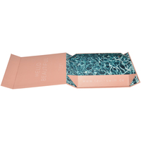 Boîte cadeau magnétique pliable rose mat en gros pour l'emballage de maillots de bain avec gaufrage, matériaux recyclés, fermeture magnétique