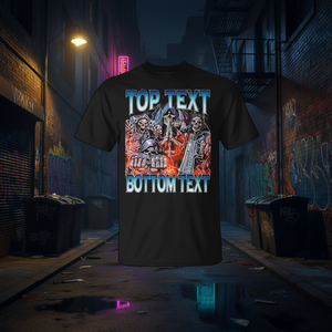 Camiseta Top Bottom Text Edgy Skeleton Meme Negra Talla Grande - Product Image 3