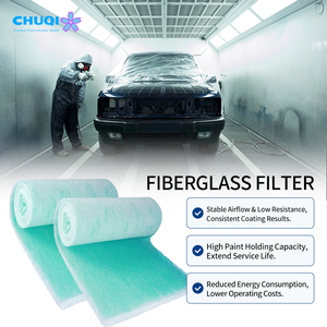 Filtre en fibre de verre Paint Stop, vert et blanc, média progressif, rouleau OEM, grade G4, pour l'aspiration des fumées des lignes de revêtement industrielles et des fours de cuisson - Product Image 1