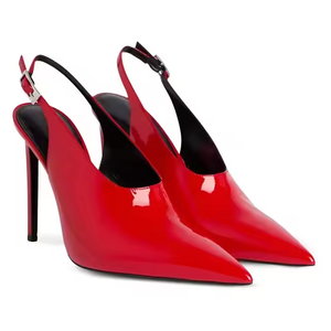 Zapatos de Tacón Alto Delgado y Puntiagudos de Diseño, Nuevos y de Alta Calidad, en Charol Negro con Hebilla, para Todas las Temporadas, para Mujer - Product Image 4