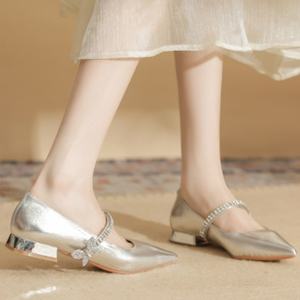 Zapatos de tacón alto plateados, sexys y exquisitos, zapatos formales de tacón alto con punta, siempre a la moda para siempre. - Product Image 4