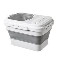 Conteneur de stockage de céréales pliable hermétique et peu encombrant pour riz, farine, aliments pour animaux, organisateur de garde-manger de cuisine