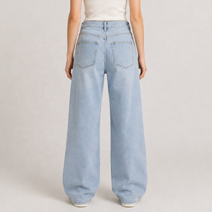 EDGE DENIM Jeans da <span class=keywords><strong>Donna</strong></span> a Vita Alta Strappati e Consumati, Morbidi Jeans <span class=keywords><strong>Boyfriend</strong></span> Blu Chiaro - Product Image 3