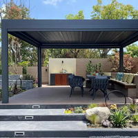 Pergola moderne en aluminium pour extérieur, toit à lames motorisées, imperméable, antirouille, taille personnalisée, pour villa, jardin, cour, patio