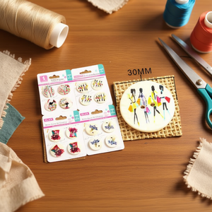 Ilan Bottone Decorativo in Legno 30mm Nacar 4 Pezzi per Artigianato e Cucito - Product Image 2