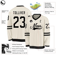Betheriva Jersey hoki es kualitas tinggi anak-anak kustom bordir Tackle Twill lucu kaos hoki es