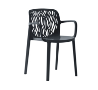 Chaise d'appoint en plastique ajouré de style nordique avec accoudoirs, pour intérieur et extérieur, idéale pour bistrot, terrasse et balcon