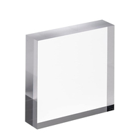 Bloc d'affichage carré en acrylique lucite, cube transparent sur mesure, socle poli, socle solide