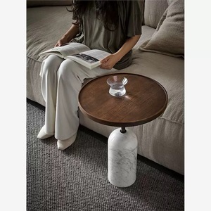 OEM ODM Moderno Rústico Mesa De Aninhamento De Madeira De Mármore Natural Mesa Lateral De Madeira Maciça Polido <span class=keywords><strong>Console</strong></span> Tabelas para a Sala de estar da Villa - Product Image 4