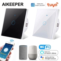 Interrupteur intelligent Wi-Fi Graffiti, commande vocale Alexa et application pour les maisons, norme EU/UK, interrupteur tactile personnalisable, protection contre les surcharges 10A