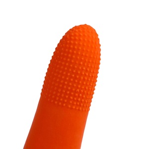 ถุงมือยางนิ่งหนิงสีส้มกันลื่นแบบมีลาย  ทำจากยางธรรมชาติ  แบบใช้แล้วทิ้ง สำหรับงานอุตสาหกรรม - Product Image 5