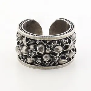 Мужские кольца ручной работы в стиле панк-рок из серебра 925 пробы