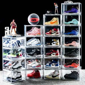 Custom logo transparent plastic sneaker storage shoe box