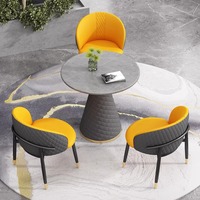 Table basse ronde moderne et minimaliste en pierre frittée, mobilier de loisirs et de restauration pour café et réception des visiteurs