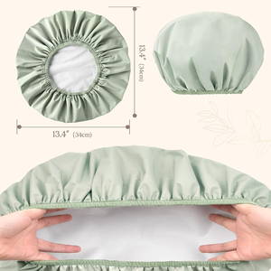 QINGYAN Bonnets <span class=keywords><strong>de</strong></span> Douche Écologiques Imperméables Mignons avec Nœud pour Salon, Maison, Hôtel – Bonnets <span class=keywords><strong>de</strong></span> <span class=keywords><strong>Bain</strong></span> Durables - Product Image 2